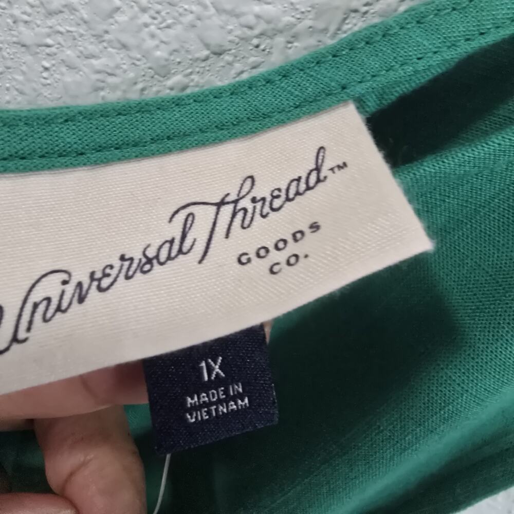 Women's Mini Sundress Sleevess Universal Thread Green Resort Vacation Size 1X - Picture 7 of 9